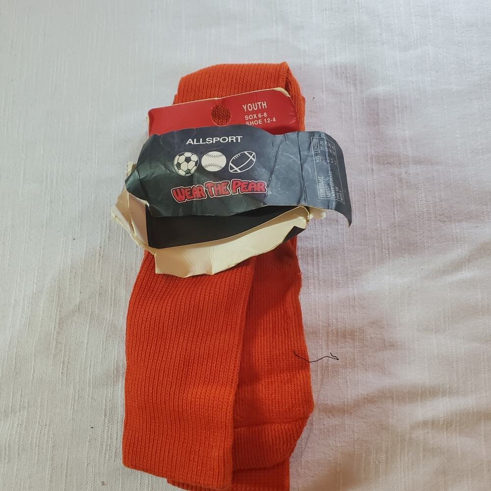 AllSport Socks -Youth Orange Size 6-8 | Shoe Size 12-4